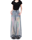 Fashionkova Vintage Style Brush Strokes Jeans