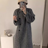 birkenstock clogs outfit fall 2024 New Korean Style Stand Collar Single-Breasted Double-Sided Cashmere Coat Mid-Length Autumn and Winter Thickened Wool Coat for Women