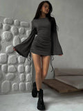 Fashionkova Livi Pleated Long Sleeve Dress