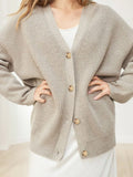 carhartt outfit Solid Color Cardigan Sweater Coat Women's Top 2024