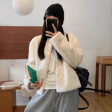 buisness casual women outfits chic Milk inside Milk Air Imitation Mink Plush Short Ring Fur Integrated Environmental Protection Fur Coat Female Winter New Golden Mink Velvet