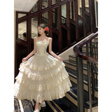 mcbling dress to impress Xinda Holiday Ball French Retro Niche Cake Skirt Elegant Skirt Women's Lace Sling Suit