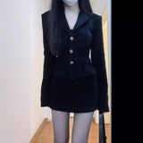 tailgate outfit black women Hepburn Style This Year Popular Beautiful Suit Skirt Black Suit Dress Female 2024 Early Spring