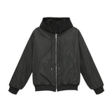 men s haircut Spring and Autumn Fake Two-Piece Double Zipper Hooded Baseball Jacket Ins Loose Street Style Top