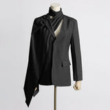 dti outfits Maillard Small Suit for Women 2024 Autumn New Personalized Multi-Wear Shawl Design Long Sleeve Suit Jacket