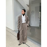 suit Wanwei Three-Dimensional Pleated Design Casual Pants for Women 2024 Autumn New Draping Mop Wide-Leg Suit Pants 