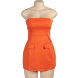 avant garde dress to impress A176ds Summer New Solid Color Sleeveless Sexy Tube Top Slim High Waist Short Dress