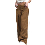 discover style ideas Spring and Summer New Trendy Fashion Retro Street Loose Low Waist Solid Color Woven Pants