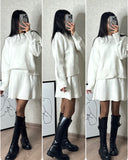 trending fall outfits  2024 Autumn Solid Color Casual College Style Knitwear Short Group Suit Women