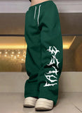 comfy school outfits New Loose Style Letter Print Elastic Drawstring Waist Sports Pants for Men and Women