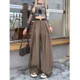 Fashionkova business casual outfits Fall 2024 This Year Popular Popular Loose High Waist Wide Leg Suit Pants Women's Casual Mopping Long Pants