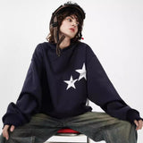 dandy hoodie American Star Print Men's and Women's Hooded Sweater Oversize Couple's Top with Hat Rope