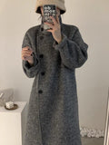 birkenstock clogs outfit fall 2024 New Korean Style Stand Collar Single-Breasted Double-Sided Cashmere Coat Mid-Length Autumn and Winter Thickened Wool Coat for Women
