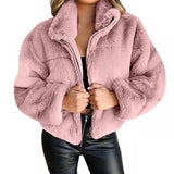 tie outfit Women's Autumn and Winter Rabbit Fur Faux Fur Zipper Cardigan Plush Warm Coat