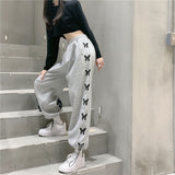 Fashionkova  Spring 2024 New Gray Sports Pants Summer Thin Ankle-Tied Chubby Girl Loose Wide-Leg Pants Sweatpants for Women Spring and Autumn