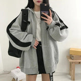 jacket Women's American-Style Patchwork Sweater 2024 Harajuku Style Korean Style Embroidered New Hooded Thin Zipper Cardigan Jacket