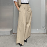 Fashionkova business casual outfits woman Khaki High Waist Wide Leg Suit Pants Women's Autumn Loose Straight Trousers New Elegant Commuter Style