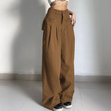 discover style ideas Spring and Summer New Trendy Fashion Retro Street Loose Low Waist Solid Color Woven Pants