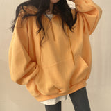 Fashionkova Solid Color Half Zip Up Oversized Hoodie