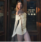 Fashionkova Marley Off-Shoulder Ribbon Mini Dress