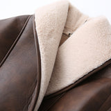 fall outfits Autumn and Winter New American Street Fashion Elegant Contrast Color Design Faux Leather Jacket Warm Lace-up Mid-Length Cotton-Padded Jacket