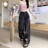 y2k outfits American Punk Sweet Cool High Waist Straight Jeans Women's Asian Culture New Slimming Loose Mop Long Pants