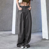 discover style ideas Spring and Summer New Trendy Fashion Retro Street Loose Low Waist Solid Color Woven Pants