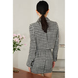 business casual outfits 2024 Spring Houndstooth Suit Hera Fragrant High Waist Skirt Slimming Suit Suit