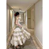 mcbling dress to impress Xinda Holiday Ball French Retro Niche Cake Skirt Elegant Skirt Women's Lace Sling Suit