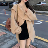 dti outfits Retro Sweater Women's Loose Slimming Scarf Collar Coat Autumn and Winter New Lazy Style Knitted Cardigan