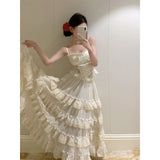 mcbling dress to impress Xinda Holiday Ball French Retro Niche Cake Skirt Elegant Skirt Women's Lace Sling Suit