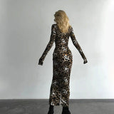 Fashionkova Rowena Leopard Print Long Dress