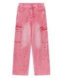 Fashionkova Rebel Cargo Jeans in Pink