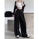 business casual outfits Fall 2024 This Year Popular Popular Loose High Waist Wide Leg Suit Pants Women's Casual Mopping Long Pants