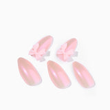 pink panther costume 2024 Korean Style Wear Nail Pure Handmade Pink Fresh Cute Bow Gradient Fairy Handmade Wear Nail