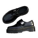 90s fashion  New Buckle Leather Shoes Cute round Toe Platform Casual All-Match Single-Layer Shoes