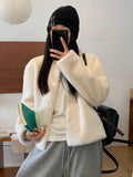 buisness casual women outfits chic Milk inside Milk Air Imitation Mink Plush Short Ring Fur Integrated Environmental Protection Fur Coat Female Winter New Golden Mink Velvet