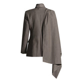 dti outfits Maillard Small Suit for Women 2024 Autumn New Personalized Multi-Wear Shawl Design Long Sleeve Suit Jacket
