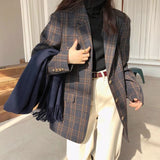 fall outfits women Maillard Plaid Suit Jacket for Women Spring and Autumn New Style Light Mature Retro Top  Suit