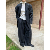 suit Wanwei Three-Dimensional Pleated Design Casual Pants for Women 2024 Autumn New Draping Mop Wide-Leg Suit Pants 