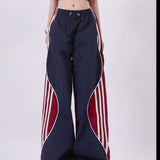 outfit inspo American Quick Drying Pants Jazz Dance Color Matching Sports Casual Drawstring Overalls Women's Thin Wide-Leg Pants