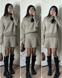 trending fall outfits  2024 Autumn Solid Color Casual College Style Knitwear Short Group Suit Women