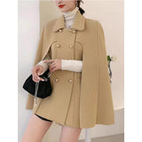 fall photoshoot outfits Autumn and Winter New High-Grade Loose Knitted Double-Sided Woolen Coat Elegant Thickened Sweater Cape for Women