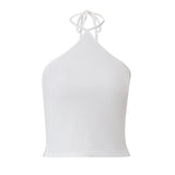 Fashionkova halter tops Women's Summer New Ins Street Hot Girl Knitted Thread Halter Bottoming Sexy Vest