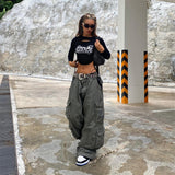 shamar Hot Girl Casual Street Fashion Woven Breathable Slimming Wide Leg Casual Pants Multi-Pocket Design Overalls for Women