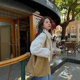 1980s fashion trends Ttoo Winter  Comfortable Soft Korean Style Lazy Style Warm Faux Lambswool Pink Coat for Women