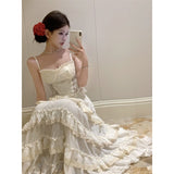 mcbling dress to impress Xinda Holiday Ball French Retro Niche Cake Skirt Elegant Skirt Women's Lace Sling Suit