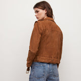 moto jacket outfit New Multi-Zipper hort Retro Maillard Leather Jacket Fashionable High-End Street Brown Leather Jacket Autumn Women
