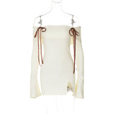 Fashionkova Marley Off-Shoulder Ribbon Mini Dress