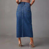 midi skirt outfit fall Sexy Hot Girl Skirt A- Line Split Slimming Denim Skirt 2024 Spring and Summer